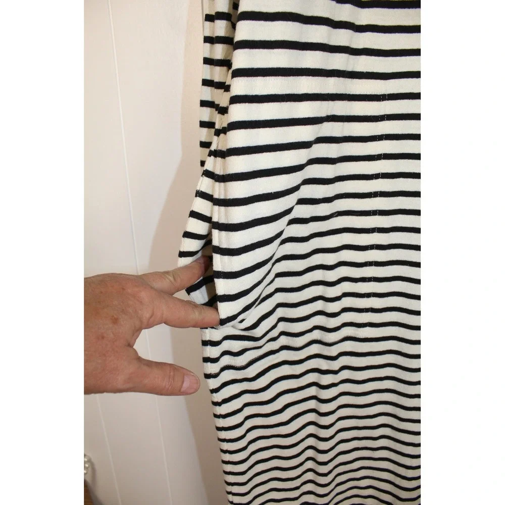 Free People Free Est Tivoli Maxi Black/Ivory Striped Oversize Dress NWT SZ XL
